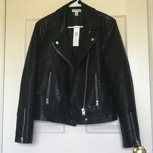 Topshop Faux Leather Biker Jacket